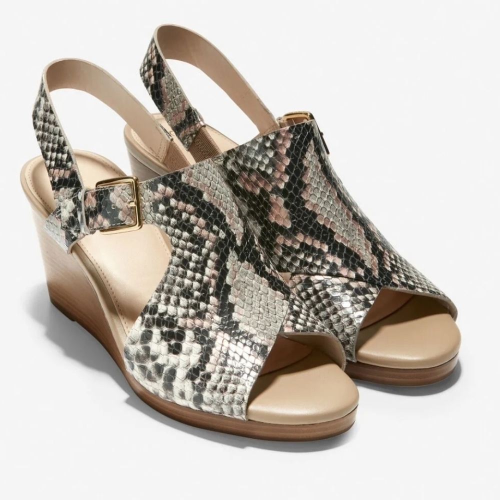 NEW Cole Haan Philomina Snakeskin Print Wedge
